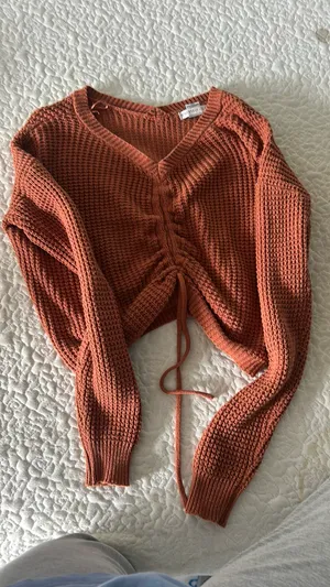 burnt orange cropped sweater thumbnail 2
