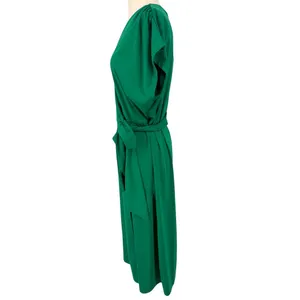 NWT Mango Women's Bow‎ Wrap Midi Dress Kelly Green Size 6 Feminine Contemporary thumbnail 9