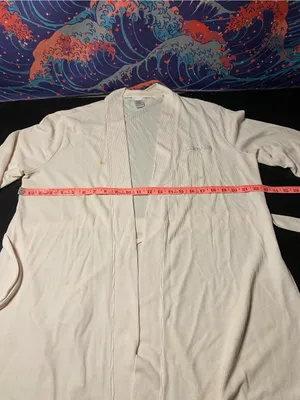 Calvin Klein Light Pink Ribbed Lounge Robe with Waist Tie thumbnail 5