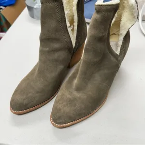 Jeffrey Campbell Green Suede Leather Ankle Boots Womens 8 Fall Booties Classic thumbnail 4