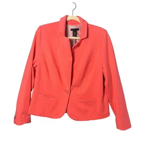 Lane Bryant Blazer Plus Size 16 Coral Pink Single Button Preppy Career thumbnail 1