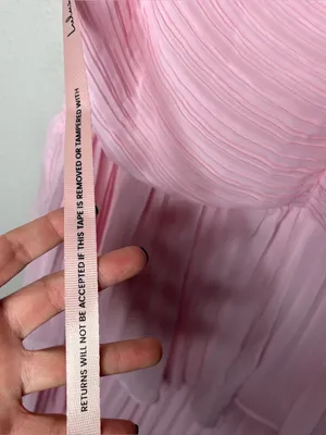 NEW Lulu’s Always Remarkable Pleated Tiered Off Shoulder Maxi Dress in Pink thumbnail 8