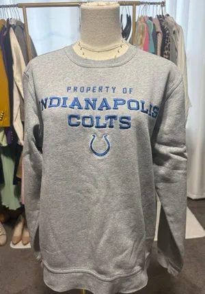 Nike NFL Gray Indianapolis Colts Crewneck Sweatshirt thumbnail 1