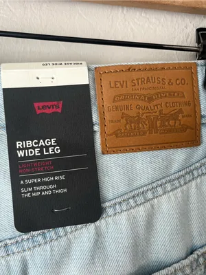 Levi’s Ribcage wide leg jeans linen and denim NEW 28 thumbnail 8