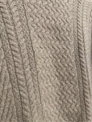 Aran Crafts XL Cream Merino Wool Cable Knit Open Front Cardigan Ireland Cozy thumbnail 8