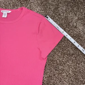 Athleta Women's Solid Pink Crew Neck Stretch Knit Tee Gym Training Size L thumbnail 6