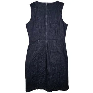 J. Crew Denim Sleeveless Sheath‎ Dress Dark Wash Indigo AK226 Size 10 thumbnail 2