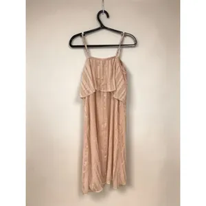 June & Hudson Beige‎ Striped Pleated Ruffle Cami Midi Dress - XS thumbnail 2