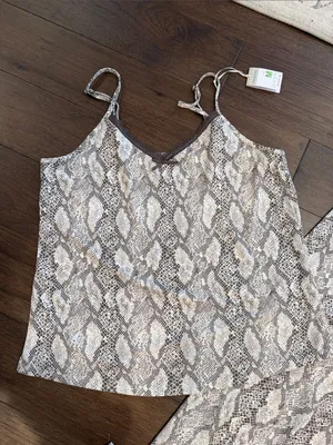 Primark Leopard Lace Cami Pajamas Size Medium NWT - C27-086 thumbnail 4