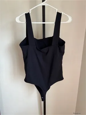 Abercrombie & Fitch Black Square Neck Bodysuit Large thumbnail 2