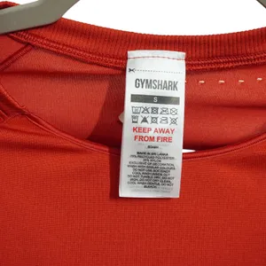 Gymshark Red Long Sleeve Crop Top Drawstring Hem Perforated Activewear Small‎ thumbnail 4