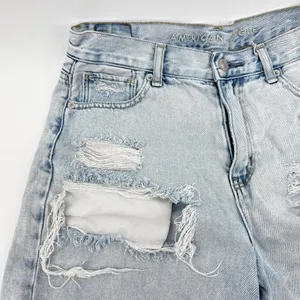 American Eagle Distressed Denim Shorts Light Wash Frayed‎ Cutoff 100% Cotton 4 thumbnail 2
