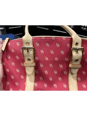 Dooney & Bourke Burning Red W/ Ivory Initials Dome Satchel thumbnail 2