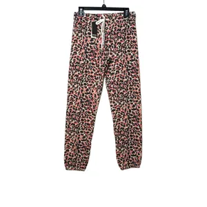 Monrow Small NWT Orange Leopard Print Joggers Soft Cozy Lounge thumbnail 2