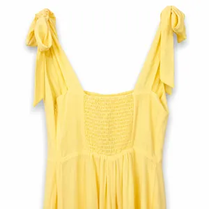 NEW Lulus Summer Invite Yellow Chiffon Tie-Strap Tiered A-Line Midi Dress Small thumbnail 8