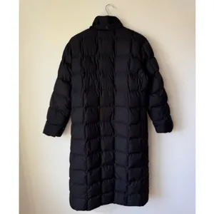 Lands' End Long Goose Down Quilted Puffer Winter Coat Black Women's Size Small thumbnail 2