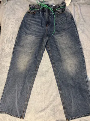 KDB by Kahlana Womens High Rise Paperbag Waist Wide Leg Jeans Dark Wash Size 10 thumbnail 1