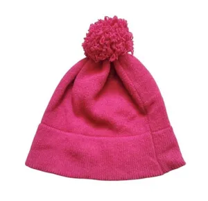 Patagonia Beanie Women One Size Pink Pom Pom Unisex Winter Hat Wool Blend Ski thumbnail 2