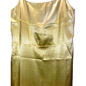 Zara Yellow Silk Spagetti Strap Mini Slip Dress size Large thumbnail 7