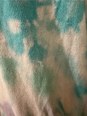 Free People Tie-Dye Crewneck Sweater - Mint & White in 100% cotton thumbnail 4