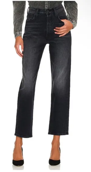 MOTHER SUPERIOR Tomcat Lies Lies Lies Black Denim Straight Leg Jeans Size 26‎ thumbnail 1