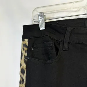 Judy Blue Size 13/31 Jeans Black Skinny Jegging Leopard Stripe Mid Rise 1655‎ thumbnail 5