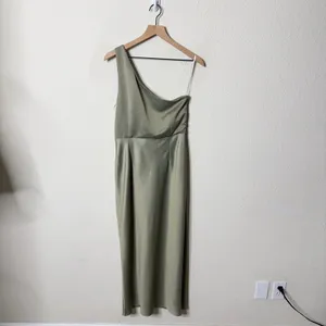 BHLDN Anthropologie Dylan One Shoulder Satin‎ Side Slit Gown Miss Womens Size 10 thumbnail 7
