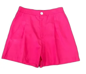 Karen Kane Pollee‎ High Rise Pleat Front Shorts Hot Pink Linen Blend Size Medium thumbnail 1