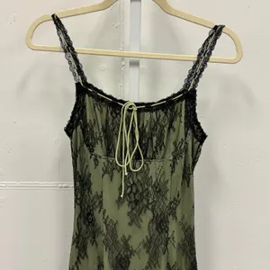 NWT Cider Women's‎ Lace Cami Midi Dress Green Black S Vintage Inspired thumbnail 3