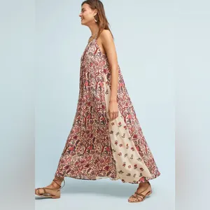 NWT Anthropologie Nikasha Beaded Bohemian Halter Maxi Dress XS thumbnail 3