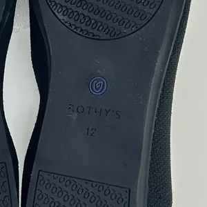 Rothys The Loafer Black Knit Royal Blue Trim Slip On Comfort Size 12 Minimalist thumbnail 14