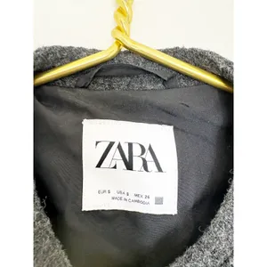 Zara Oversized Wool Blend Bomber Jacket Size Small Dark Gray 8372/313 Chic thumbnail 5