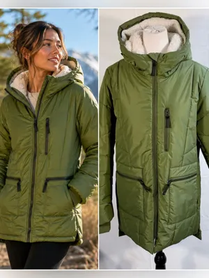 O’Neill Cheyenne Hooded Puffer Jacket Vineyard Green Women’s Size Small💚 thumbnail 2
