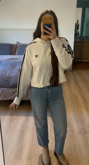 Cropped White Sweatshirt thumbnail 1