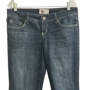 SO Jeans Women Dark‎ Wash Bootcut Stretch Denim Pants Size 11 thumbnail 2