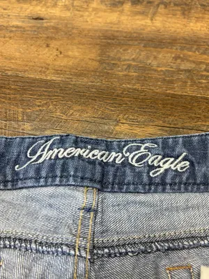 Vintage Y2K American Eagle Real Flare Low Rise Denim Jeans Womens 8 Bootcut Blue thumbnail 4
