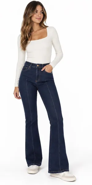 LOFT The Slim Flare Jeans Dark Wash Front Seam Size 28/6 thumbnail 1