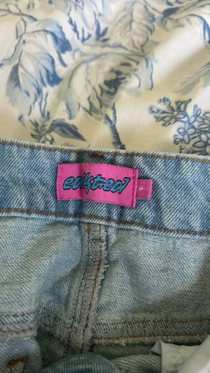 Edikted Light Wash Denim Skirt Mini thumbnail 3
