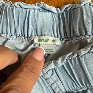 AERIE Light Blue Crinkled Short Shorts Size Small‎ thumbnail 3