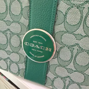Coach C8306 Lonnie Baguette In Signature Jacquard & Leather Green thumbnail 6