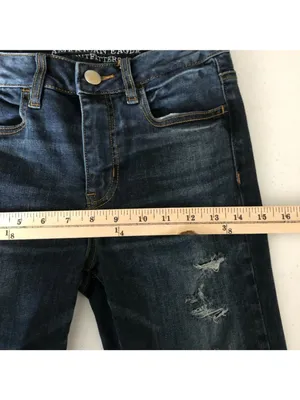 American Eagle Jeans Hi-Rise Jegging Distressed Dark Wash Skinny Super Stretch 4 thumbnail 7