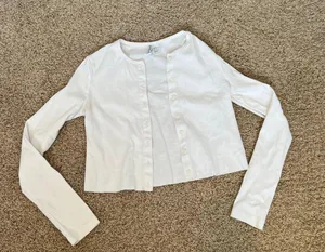 H&M White  Button-Up Cardigan thumbnail 1