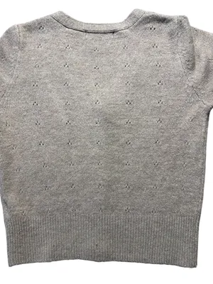 Abercrombie & Fitch Pointelle Cardigan Women’s Medium Beige Button-Up Sweater thumbnail 6