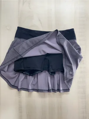 LULULEMON womens circuit breaker black polka dot pleated workout skirt 4 tall thumbnail 8
