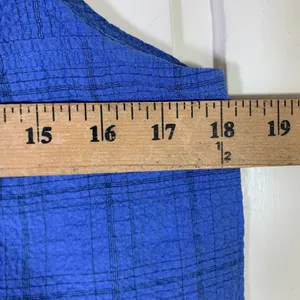 Habitat Clothes to Live In Womens Blue Plaid Textured Sleeveless Shell Top S thumbnail 5