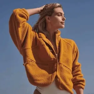 Free People Hit The Slopes Fleece‎ Jacket Russet Orange Oversized Small thumbnail 11