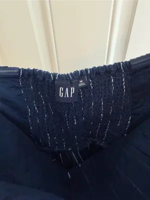 Navy Pinstripe Mini Dress | Denim Look Fit & Flare Dress thumbnail 5