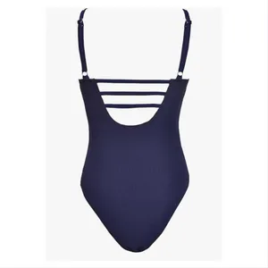 NWT Cupshe Deep Purple Textured Plunging V Neck One Piece Swimsuit thumbnail 5