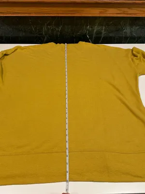 Aerie Oversized Crewneck Golden Mustard Yellow Tunic Sweater Size Large thumbnail 11