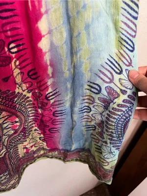 Sol Dashiki Rayon Tie Dye Boho Resort Cover-Up Mini Sundress Beach Vacation thumbnail 6